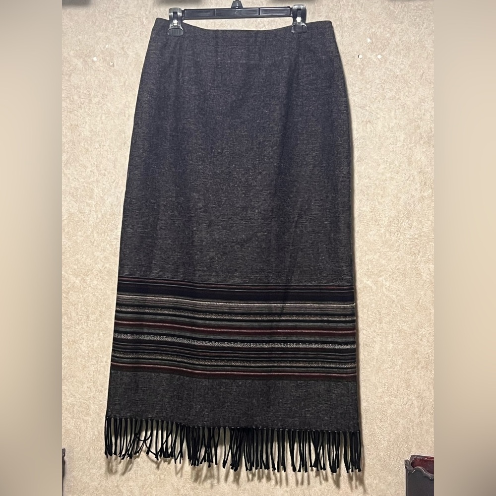 CC Hughes Vintage Wool Blend  Southwestern Style Maxi Lined Skirt Size 14